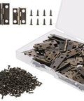 Small Stainless Steel Hinges Set For Cabinets And Wooden Boxes 30 Pcs Retro Decorative Folding Butt Hinges With Screws