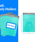 Teal 10x13 Inch Poly Mailers 220 Pcs Self Sealing Non Padded Shipping Bags For Clothing Ideal For Small Biz Packaging