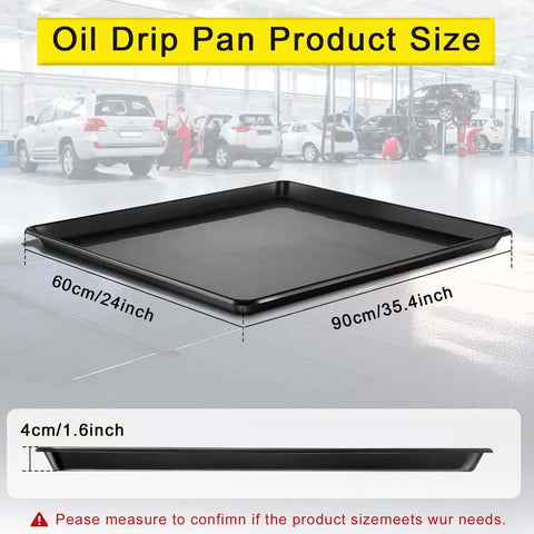 Three Piece Extra Large Heavy Duty Oil Drip Pan Set 35.4 by 24 by 1.6 Inches Plastic Oil Drain Tray dimensions