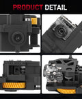 Upgraded Hardened Steel Dual Gear Extruder Assembly For P1P And P1S 3D Printers showing detailed angles of steel gears and assembly design.