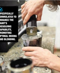 Person pouring urethane grade reducer into a mixing container, preparing automotive coatings for optimal mixing and blending.