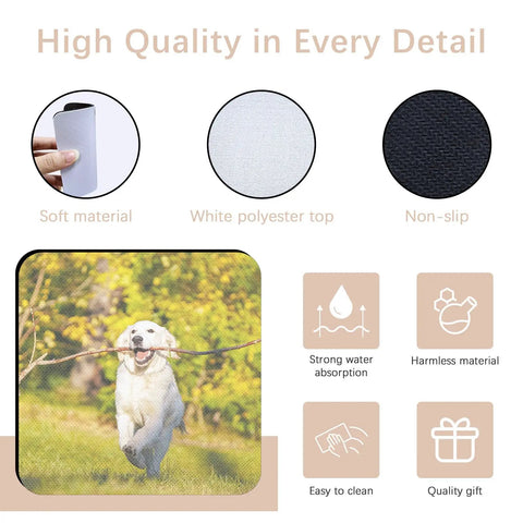18 Pack Sublimation Coasters Blanks 4x4 Inches Square Cup Mats Rubber Base Non Slip For Sublimation Transfer Heat Press Printing DIY Craft Projects