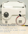 Thermopile sensor kit for water heater pilot burner; white housing with wired probe and connector