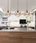 Industrial Spherical Pendant Light With Changeable Cage Design Plug In 15 Ft Cord And On Off Switch Vintage Metal Fixture