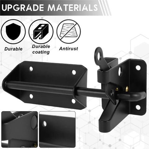 Heavy Duty Gate Latch 8 Pack Self Locking Cable Pull Fence Locks For Wood Or Steel Doors Rock Solid Gravity design with durable coating.