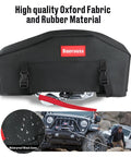 Heavy Duty UV-Resistant Waterproof Winch Cover For Electric Winches 8K To 13.5K Lbs. Thick 600D Oxford Fabric with Rubber.