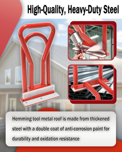 Real Deal Heavy Duty Standing Seam Roofing Tools With Non Slip Grip Lining For Zero Sweat Manual Eave Seam Locker And Efficient 90 To 108 Degree Metal Panel Folding