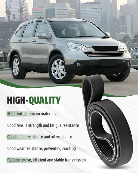 Premium Serpentine Engine Drive Belt Fits Honda CR-V 2010 And 2011 With 2.4L V6 Engine Replaces K070685 And Part Number 56992REZA01 displayed with Honda CR-V