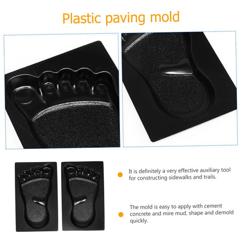 2 Pcs Reusable Paving Molds For Sidewalks And Garden Paths, Diy Cement Brick Tool Set for creative footprint paths