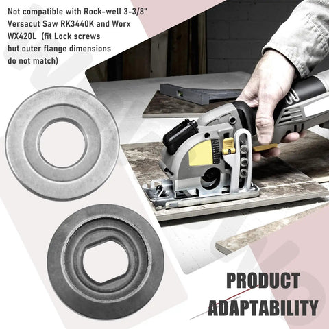Flange Lock Blade Bolt Kit With Outer And Inner Flanges For Worx Four And A Half Inch Compact Saws WX439L WX531L RK3441K