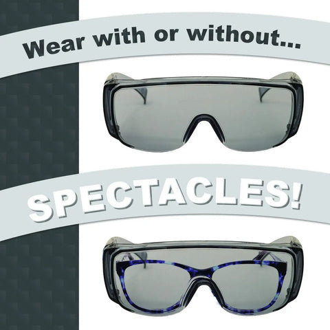 Heavy Duty Vented Over Glasses Safety Glasses With Gray Tinted Lenses 144 Bulk Pack Super Chill Airflow Design For All Day No Sweat Eye Protection Slides On Smoothly Over Prescription Specs For Job Sites