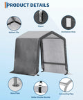 Heavy Duty Outdoor Portable Storage Shed With Roll Up Door And Vent Waterproof 240G PE Tarp UV Resistant Shelter product details