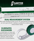 Dual measurement pipe tape for Pro Grade Pipefitter Bundle With Handy Pipefitter Handbook Compact Pipe Tape And Slide Rule Tool