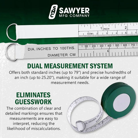 Dual measurement pipe tape for Pro Grade Pipefitter Bundle With Handy Pipefitter Handbook Compact Pipe Tape And Slide Rule Tool