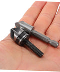 Two pieces from the 5 Piece Countersink Drill Bit Set For Woodworking And Metal Fabrication With Pro Grade Precision Chamfering Tools Versatile Deburring Kit