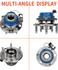 Front Wheel Hub & Bearing Assembly Pair (5 Lug w/ABS) for Buick LeSabre Century Riviera, Cadillac Seville DeVille Eldorado, multi-angle view