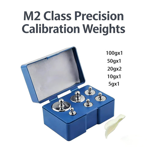 M2 class steel calibration weight kit open with weights for Pro Grade Precision Steel Scale Calibration Weight Kit M2 Class 205 Gram For Jewelry Scales Labs And Education Calibrations Ideal For Accurate Digital Scale Calibration In Professional Jewelry Making Lab Work And Classroom Demonstrations.