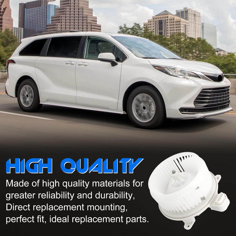 Brushless HVAC Heater Blower Motor For Front Side Install Fits Sequoia 2008-2022 And Sienna 2011-2020, Reliable Replacement Part with car image