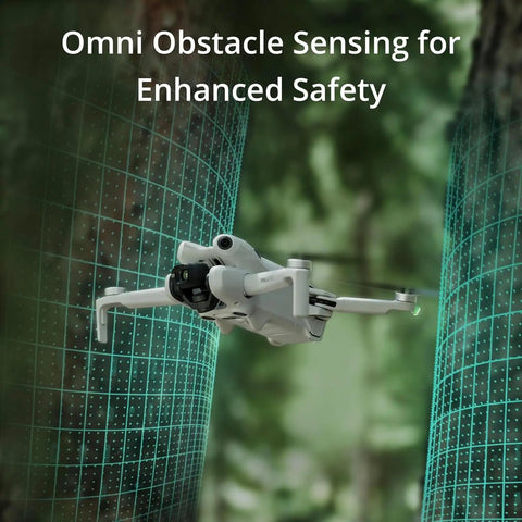 Mini 4 Pro Folding Drone With Screen Remote, Fly More Combo Plus, 4K HDR Video, Ultra Light Under 249g navigating through trees