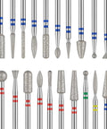 20 Piece Diamond Nail Drill Bits Set For E File 3 By 32 Inch Cuticle And Acrylic Gel Nail Bits Kit With Pro Grade Quality And Multiple Shapes For Filing Sanding And Removing Nails At Home Or Salon Silver