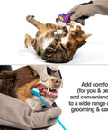 Multipurpose Pet Grooming Glove For Dogs And Cats Water Resistant And Puncture Scratch Resistant Easy Grooming On The Go Vet Visits And Handling Durable Gray With 12 Month Warranty in use with cat and dog
