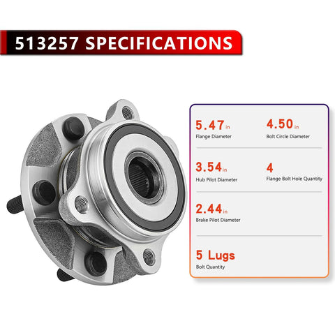 Front Wheel Bearing And Hub Assembly With ABS For Lexus HS250h 2010 2012 Scion iM 2016 Scion tC 2011 2016 Toyota Corolla iM