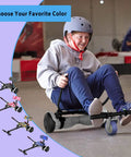 Child riding Go Kart Seat Attachment For Hoverboards, Adjustable Hoverboard Cart Kit Fits 6.5in 8in And 10in Hoverboards, Star Blue