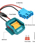 Power Wheel Adapter 18V To 20V Battery Kit with Fuse Holder, 12 AWG Wire, ABS Shell, and Wire Harness Connector