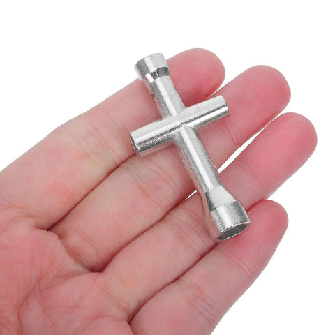 Mini Cross Socket Wrench Kit M2 M2.5 M3 for RC Model Cars held in hand, silver alloy material for precise fastener adjustment.
