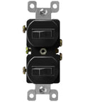 Duplex Double Toggle Light Switch For Home Use, Single Pole, Side Wiring, Copper Wire Only, Grounding Screw, 15A 120V, UL Listed