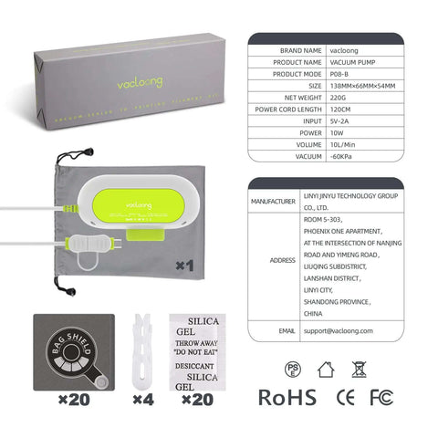 Vacuum Sealed 3D Printing Filament Kit With 20 Lightproof Bags And Vacuum Pump For Moisture Proof Storage details and accessories