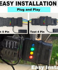 5 Pin Trailer Light Tester Kit With Bright Indicators, Double End 5 Way Flat Trailer Wiring Tester For Turn Signals, Tail Lights And Brakes, Easy Plug And Play Diagnostic Tool To Quickly Troubleshoot Trailer Wiring And Wiring Faults, black plastic connector with LEDs