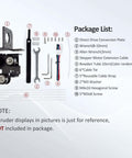 Direct Drive Upgrade Bracket Kit For Ender 3 V2 Pro And Ender 3 with hardware components layout and package list displayed.