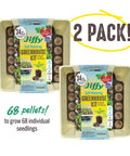 2 pack of Self Watering Seed Starter Tray Kit with 68 peat pellets and water wicking mat for high germination rate gardening