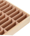 Wooden Multi Grid Ring Holder for desktop storage, polished brown finish and divided slots for organizing jewelry and accessories.