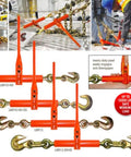 Beefy Ratchet Style Load Binder With Two Grab Hooks 7100 Lb Safe Working Load Fits 5/16 Or 3/8 Inch Grade 70 And Grade 80 Chain