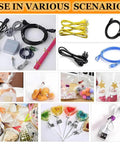 Dead Simple Automatic Twist Tie Machine With Five Shiny Gold Metallic Wire Rolls for securing grocery and toy bags