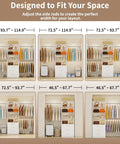 Slick Modular Closet Organizer System With Hella Flexible Span Up To Nine Feet showing adjustable rod widths for personalized layouts.