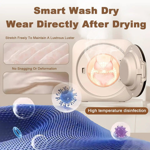 Slick Portable Washer And Dryer Combo Featuring Stainless Steel Drum Wall Mounted Design Self Cleaning Tub Auto Drain System Perfect For Dorms Apartments Or Tiny Spaces No Sweat Laundry Days Ahead with smart wash features.