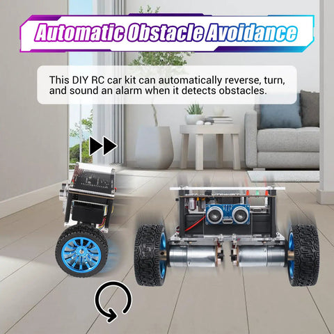 Hands On DIY Self Balancing Robot Car Kit For STEM Practice With ESP32 Board Ultrasonic Obstacle Avoidance And Soldering Practice WiFi And IR Dual Control Educational Electronics Kit For Teens And Kids 15 Plus, automatic obstacle avoidance demo