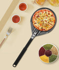 Perforated Pizza Peel With Long Handle 6 Inch Metal Spatula For Indoor And Outdoor Use Anodized Aluminum Surface