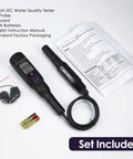 Three In One Digital pH EC Temperature Meter For Food And Fermentation with accessories and instruction manual