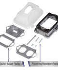 Insane Weatherproof Electrical Outlet Covers 3 Pack 1 Gang Outdoor Plugs Sun Stabilized Polycarbonate for backyard with hardware.