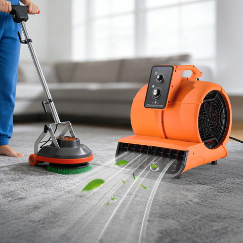 Heavy Duty 1/2 HP Air Mover Delivers 2600 CFM, Portable Blower For Carpets, Floors And More, 3 Speed Settings, 4 Adjustable Angles