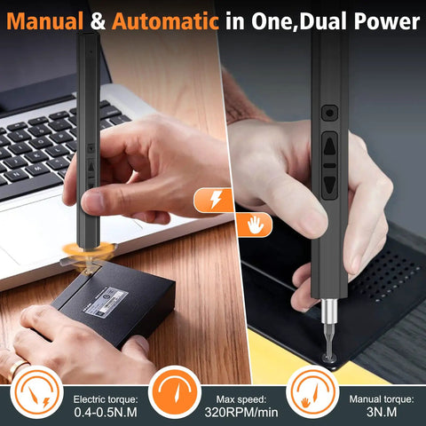82 In 1 Precision Electric Screwdriver Set, Rechargeable Cordless Tool Kit With LED Lights, Magnetic 64 Bit Kit, in use