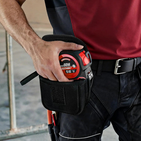 All In One 3 In 1 Laser Tape Measure With Auto Level, 197ft Laser Distance Meter, 16ft Digital Tape With Fractions, Built In Level, Rechargeable Electronic Tape For Builders And Contractors in tool pouch