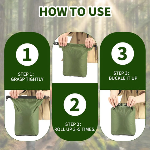 Three Pack Waterproof Dry Bags Set Ultralight Lightweight Dry Sacks 6L 10L 20L For Hiking Camping Kayaking Boating And Swimming