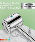 Dual Sided 316L Stainless Steel Meat Tenderizer Mallet With 19 Sharp Needle Spikes, Heavy Duty Kitchen Pounder, 1.09 Lb Solid
