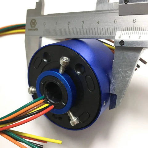 Slip Ring Rotary Electrical Connector For Motors And Data Buses, 2 4 6 12 wire collector ring, heavy duty 10A with measuring calipers