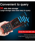 Pro 3In1 Stud Finder Wall Scanner With Digital Level To Detect Metal AC Wires And Wood Studs Using LCD Screen in hand showing large data display.